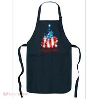 Merry Christmas American Flag Christmas Tree Apron thumb 0