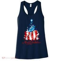 Merry Christmas American Flag Christmas Tree Women's Tank Top thumb 0