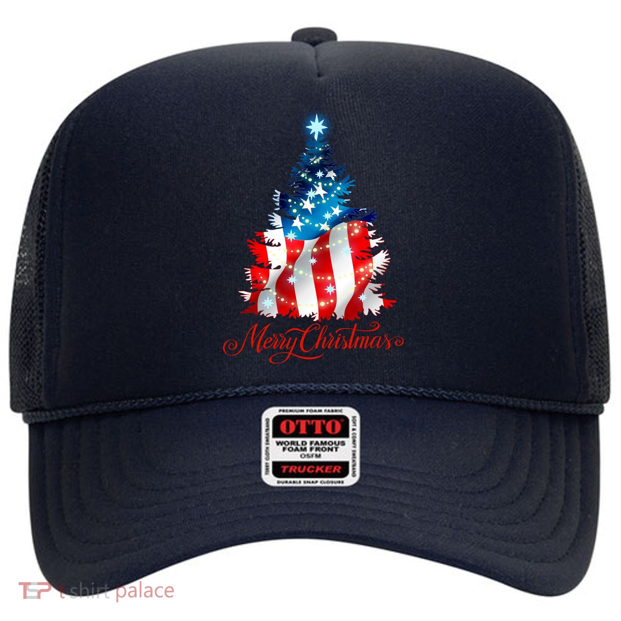 Merry Christmas American Flag Christmas Tree Hat