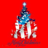 Merry Christmas American Flag Christmas Tree Santa Hat thumb 1