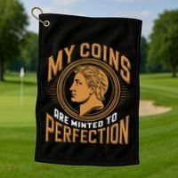 My Coins Are Minted To Perfection Collectible Golf Towel thumb 1