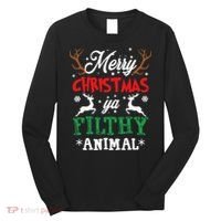 Merry Christmas Animal Filthy Ya Xmas Pajama Long Sleeve Shirt thumb 0