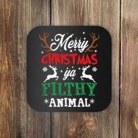 Merry Christmas Animal Filthy Ya Xmas Pajama Coaster thumb 0