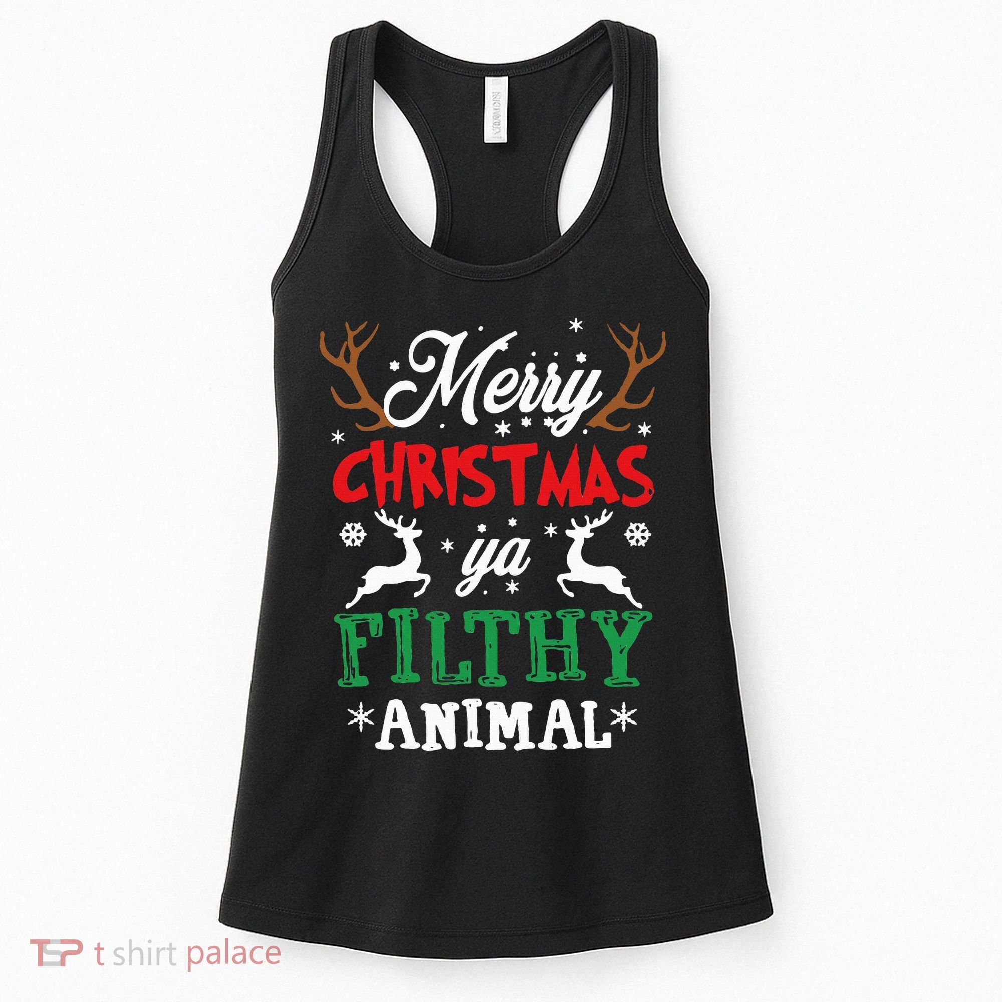 Merry Christmas Animal Filthy Ya Xmas Pajama Women's Tank Top