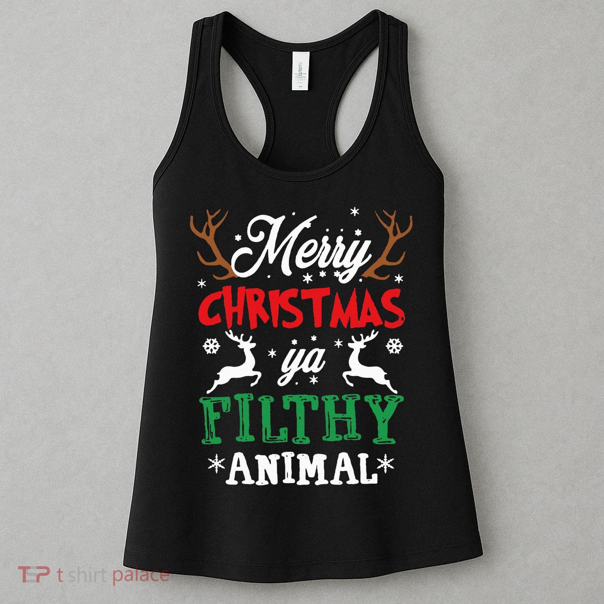 Merry Christmas Animal Filthy Ya Xmas Pajama Women's Tank Top