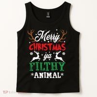 Merry Christmas Animal Filthy Ya Xmas Pajama Tank Top thumb 2