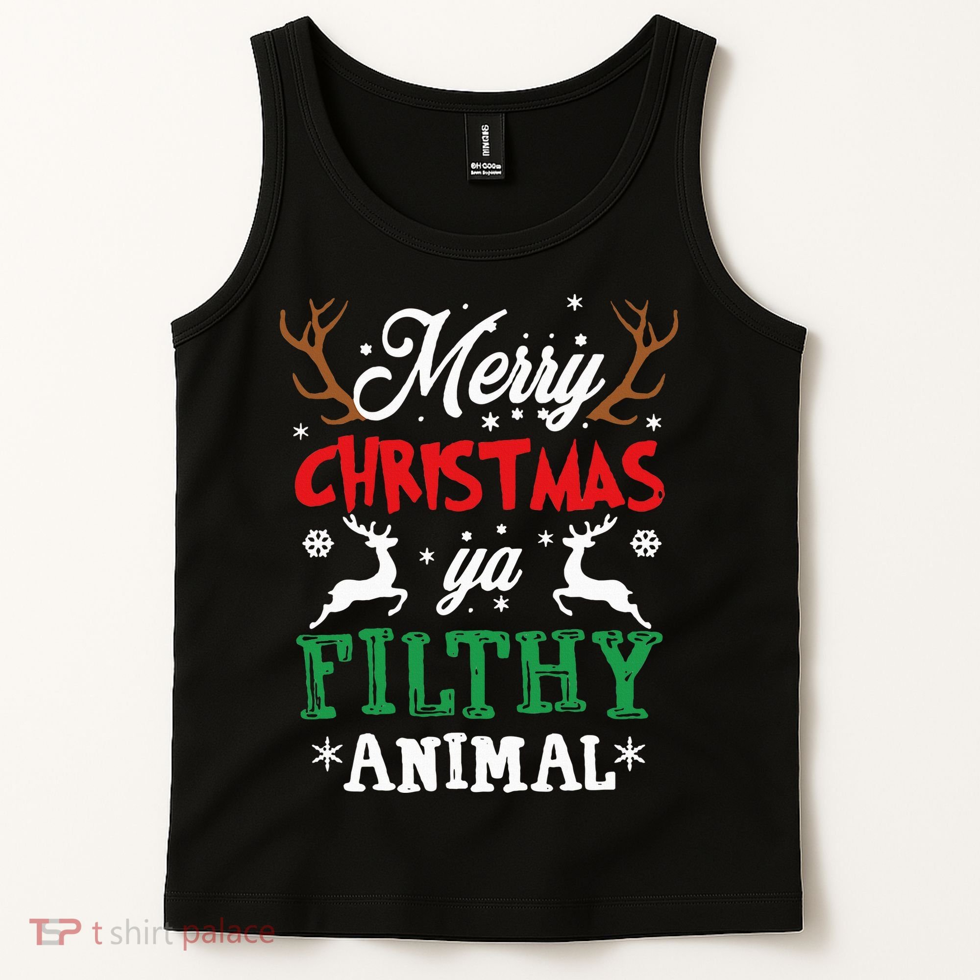 Merry Christmas Animal Filthy Ya Xmas Pajama Tank Top