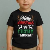 Merry Christmas Animal Filthy Ya Xmas Pajama Toddler T-Shirt thumb 2