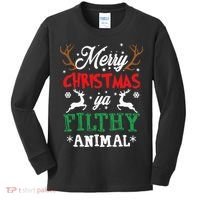 Merry Christmas Animal Filthy Ya Xmas Pajama Kids Long Sleeve Shirt thumb 0