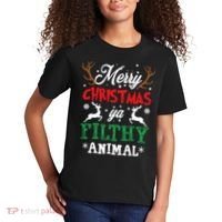 Merry Christmas Animal Filthy Ya Xmas Pajama Kids T-Shirt thumb 2