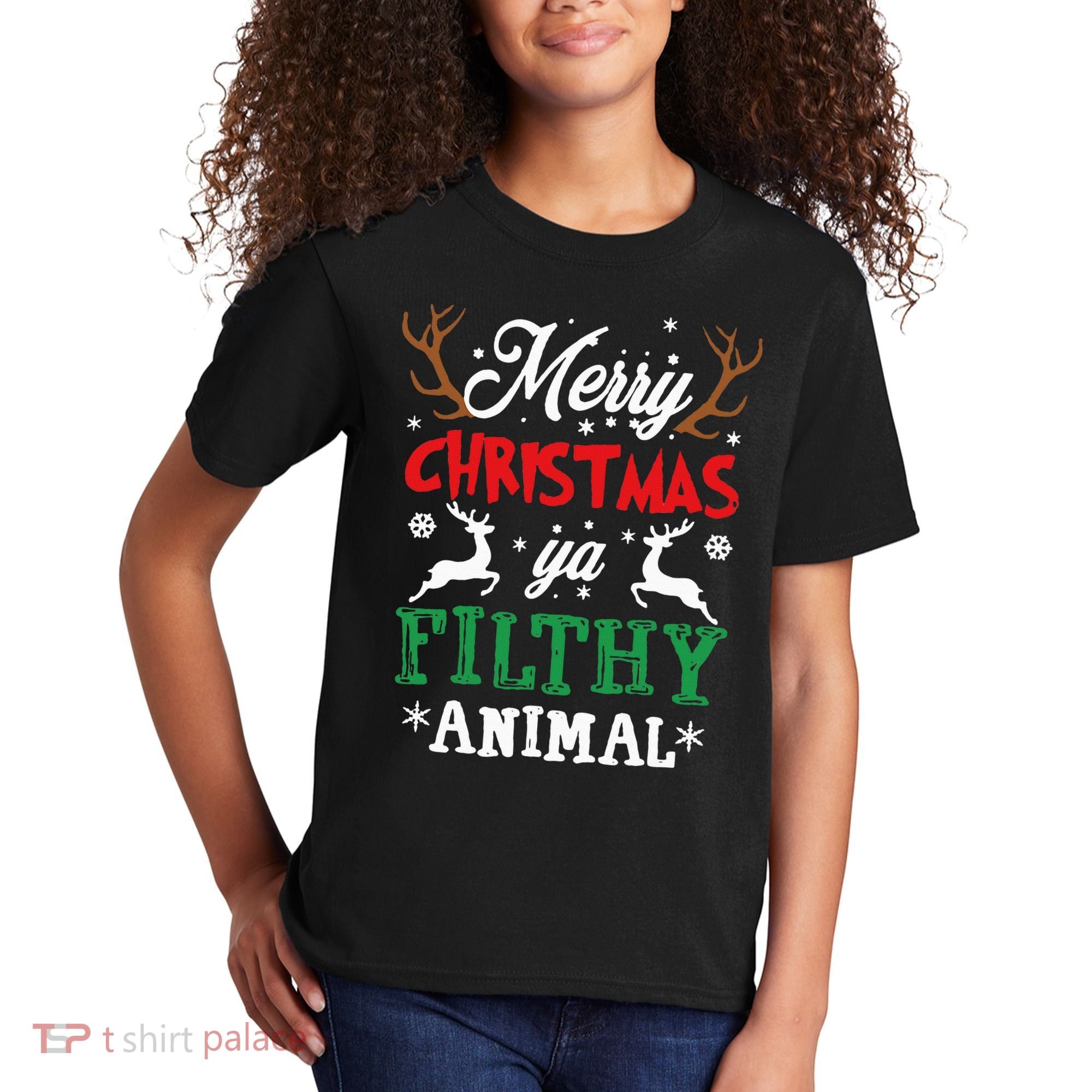 Merry Christmas Animal Filthy Ya Xmas Pajama Kids T-Shirt