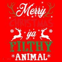 Merry Christmas Animal Filthy Ya Xmas Pajama Santa Hat thumb 1