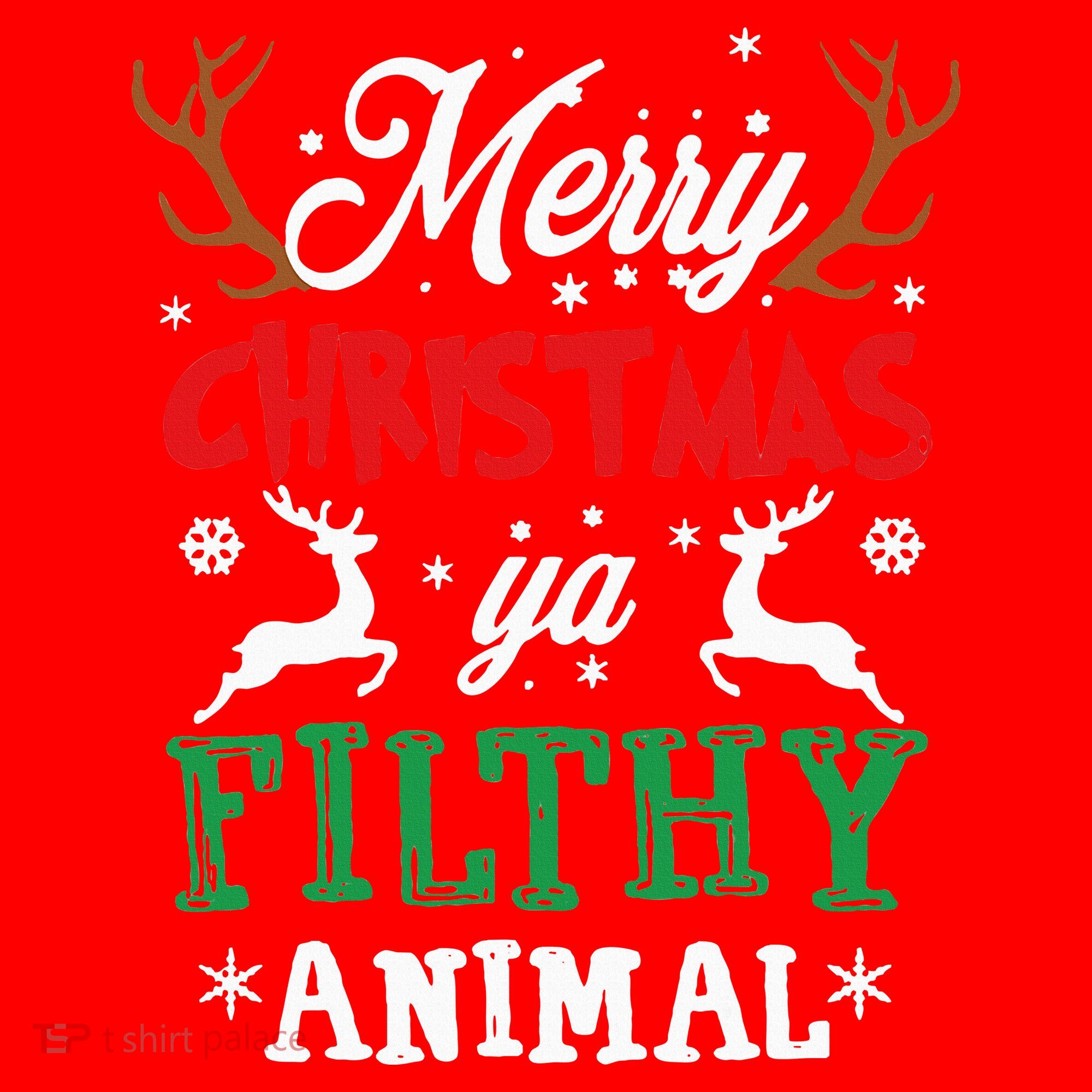 Merry Christmas Animal Filthy Ya Xmas Pajama Santa Hat