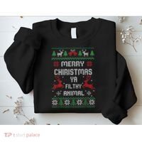 Merry Christmas Animal Filthy Ya Sweatshirt thumb 2
