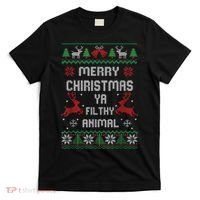 Merry Christmas Animal Filthy Ya T-Shirt thumb 0