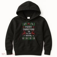 Merry Christmas Animal Filthy Ya Kids Hoodie thumb 0