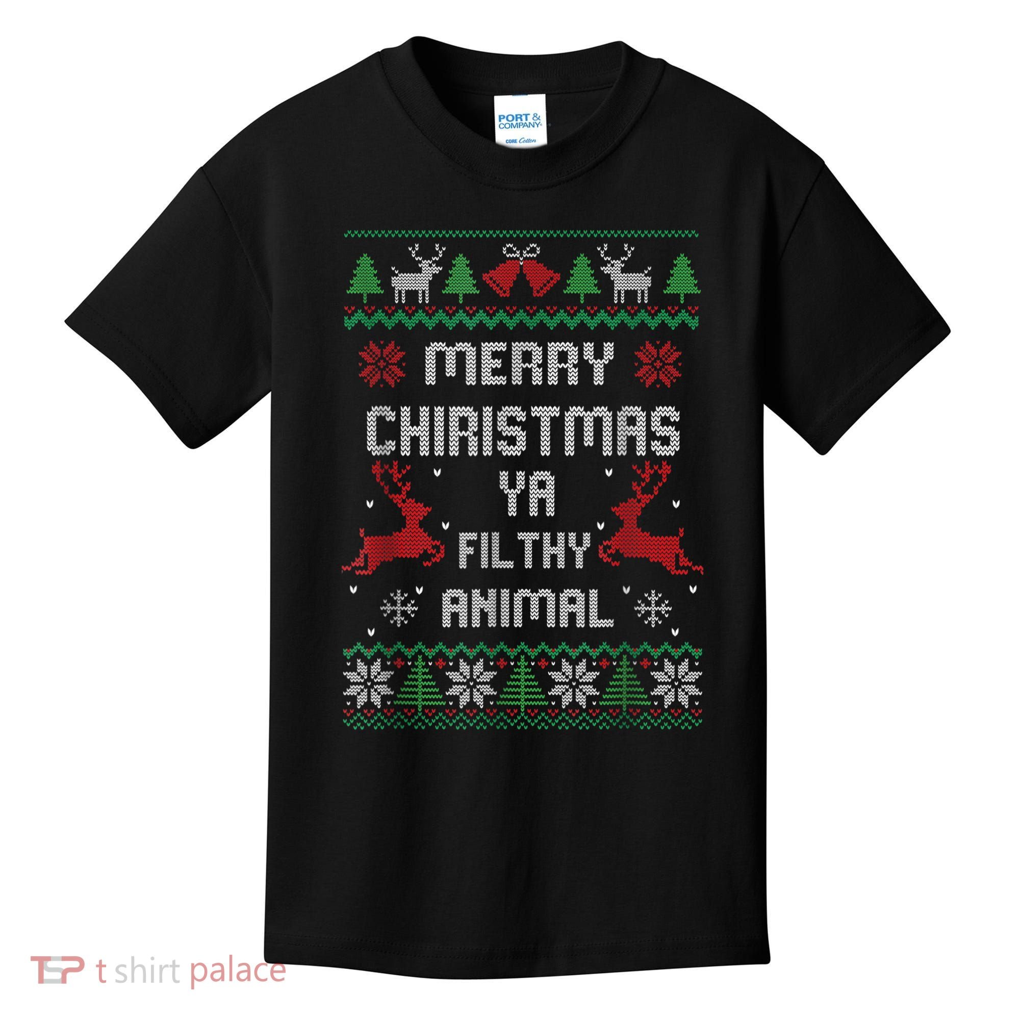 Merry Christmas Animal Filthy Ya Kids T-Shirt
