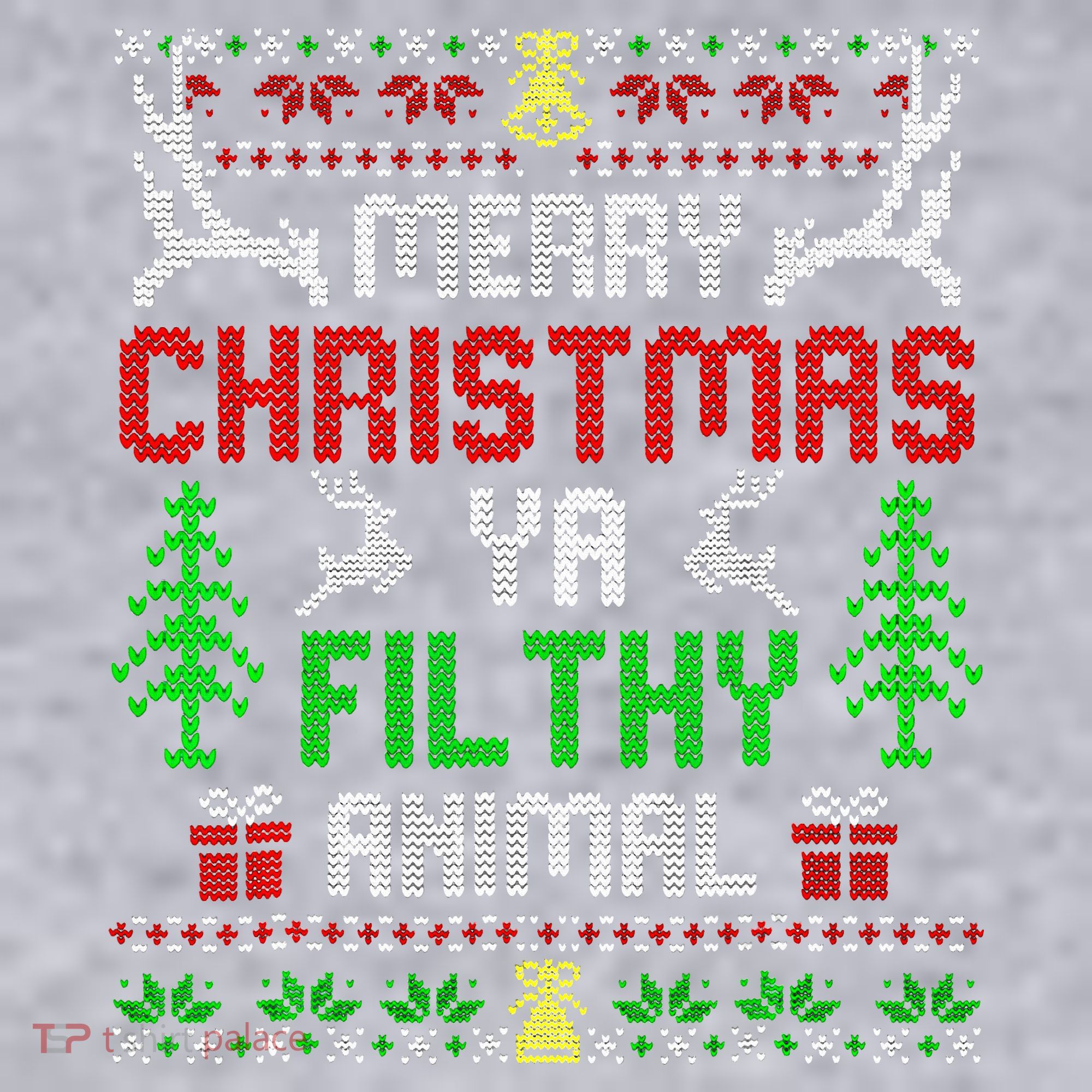 Merry Christmas Animal Filthy Ya  Women's Racerback Cropped Tank
