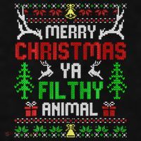 Merry Christmas Animal Filthy Ya  Ladies PosiCharge Tri-Blend Wicking Tank thumb 2