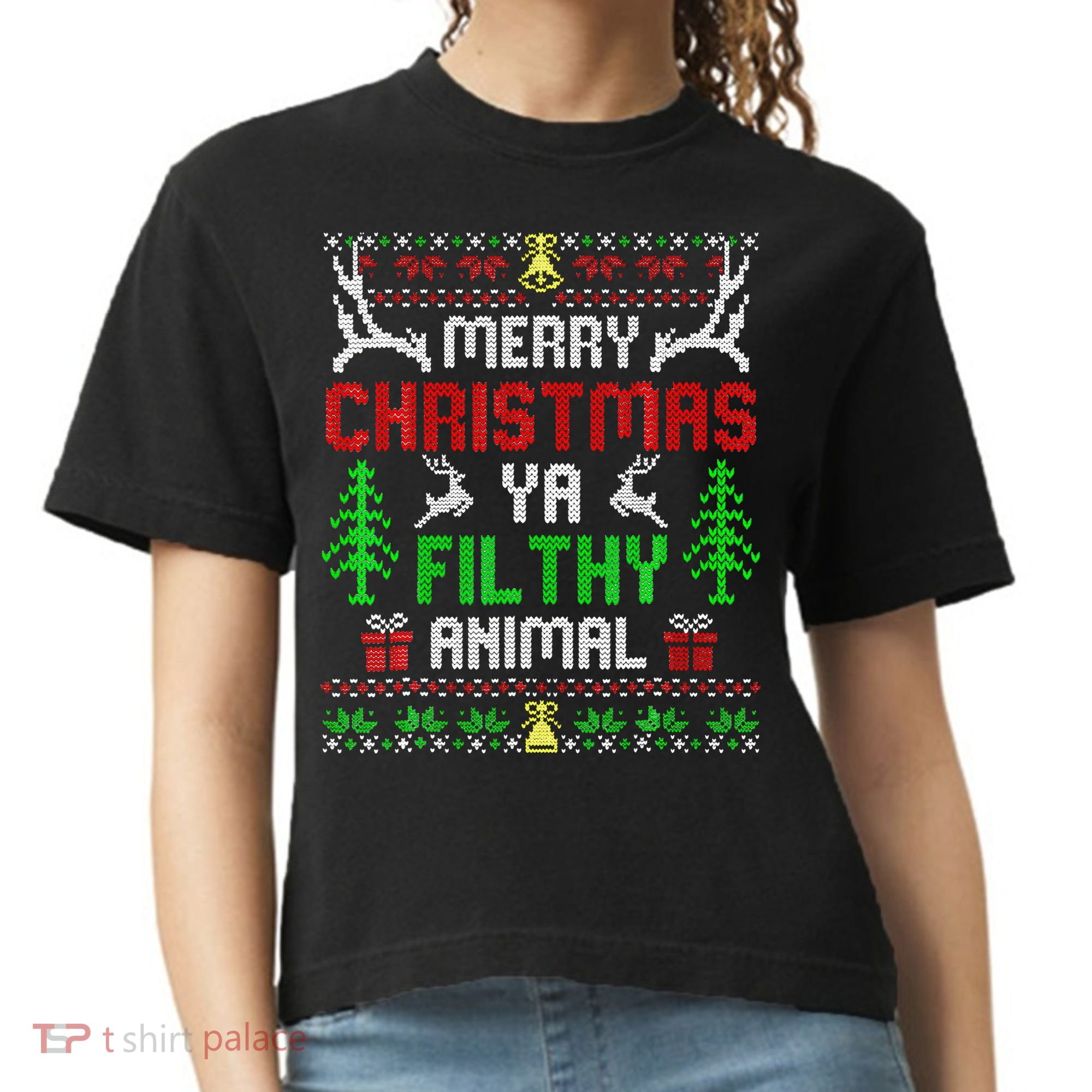 Merry Christmas Animal Filthy Ya  Comfort Colors Boxy T-Shirt