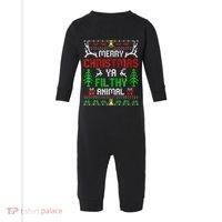 Merry Christmas Animal Filthy Ya  Infant Fleece One Piece thumb 0