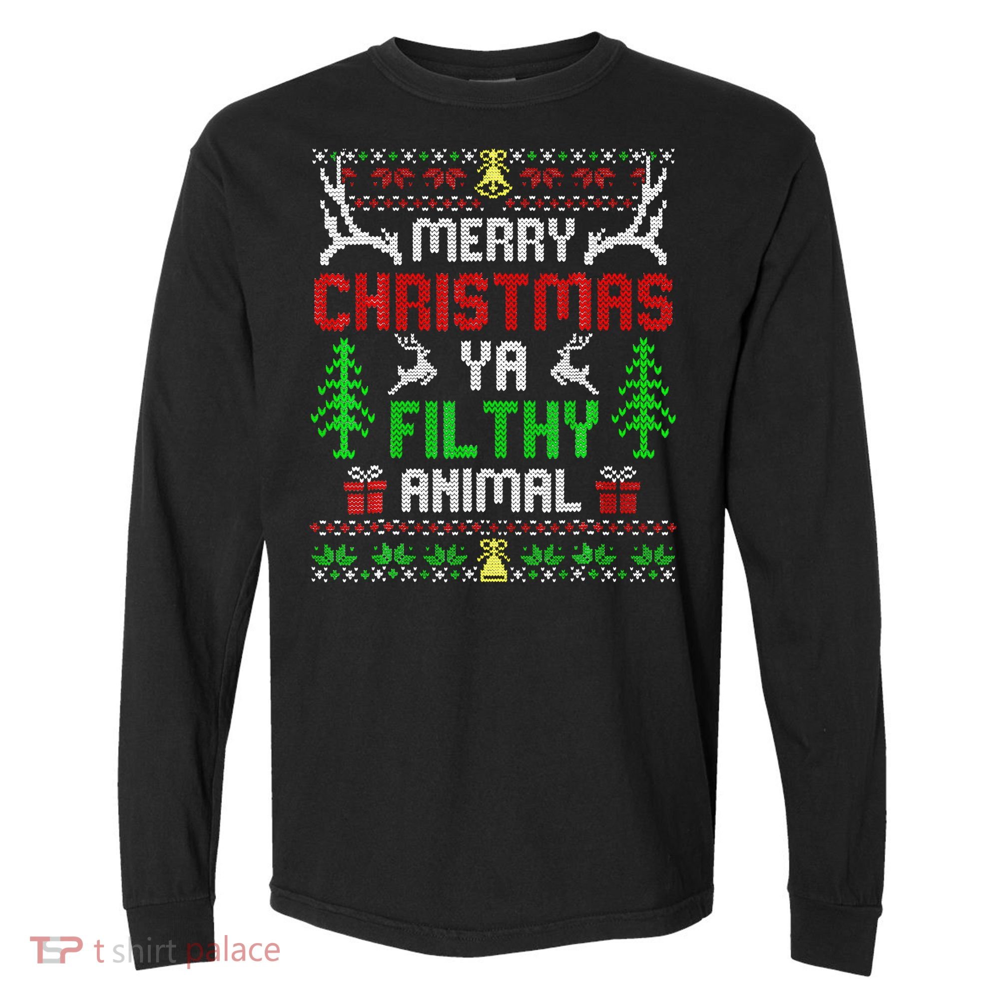 Merry Christmas Animal Filthy Ya  Comfort Colors Heavyweight Long Sleeve T-Shirt