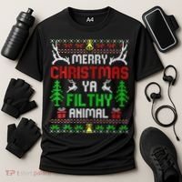 Merry Christmas Animal Filthy Ya  Cooling Performance Crew T-Shirt thumb 3
