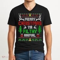Merry Christmas Animal Filthy Ya  V-Neck T-Shirt thumb 2