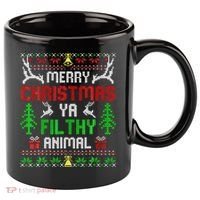 Merry Christmas Animal Filthy Ya  11oz C Handle Ceramic Mug thumb 0