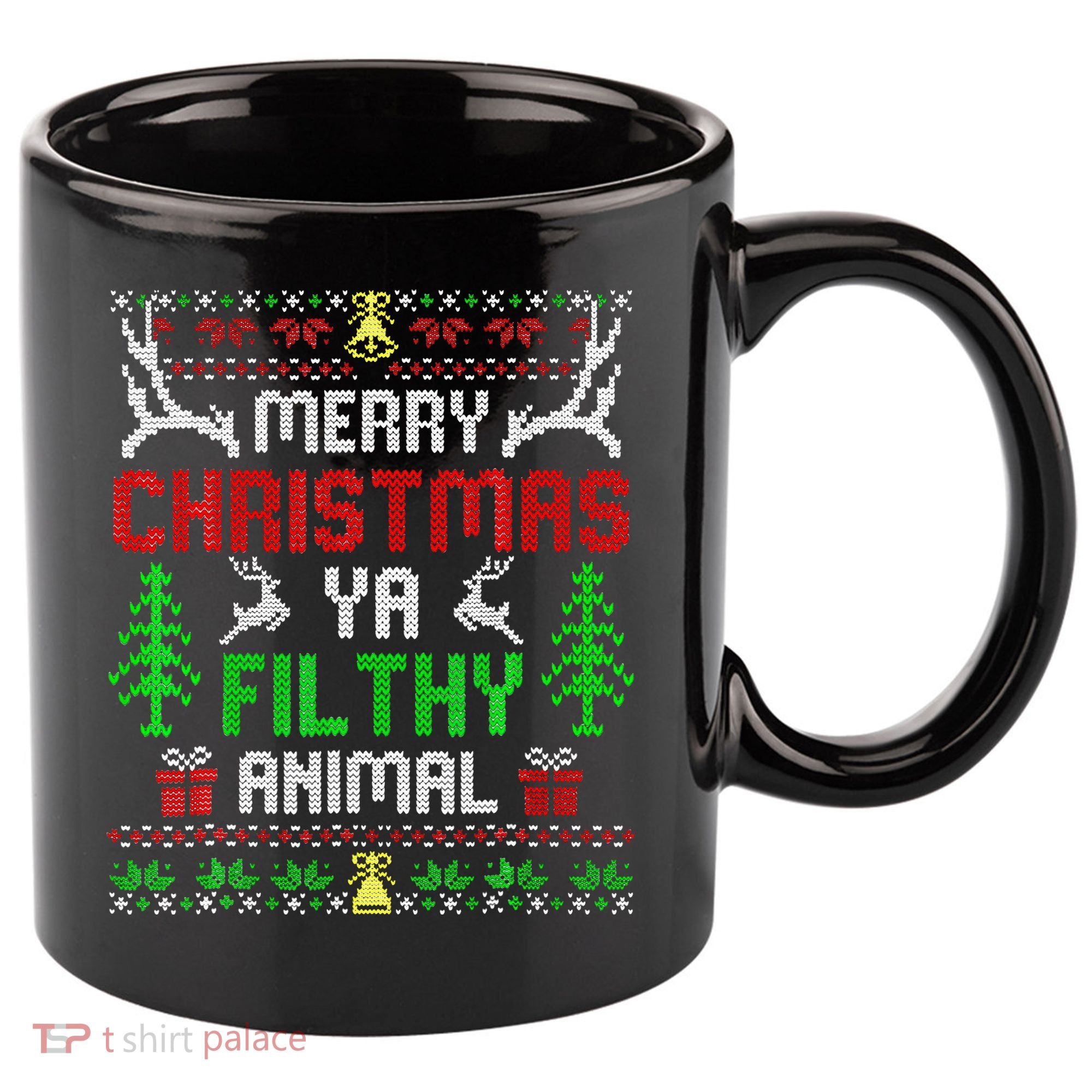 Merry Christmas Animal Filthy Ya  11oz C Handle Ceramic Mug