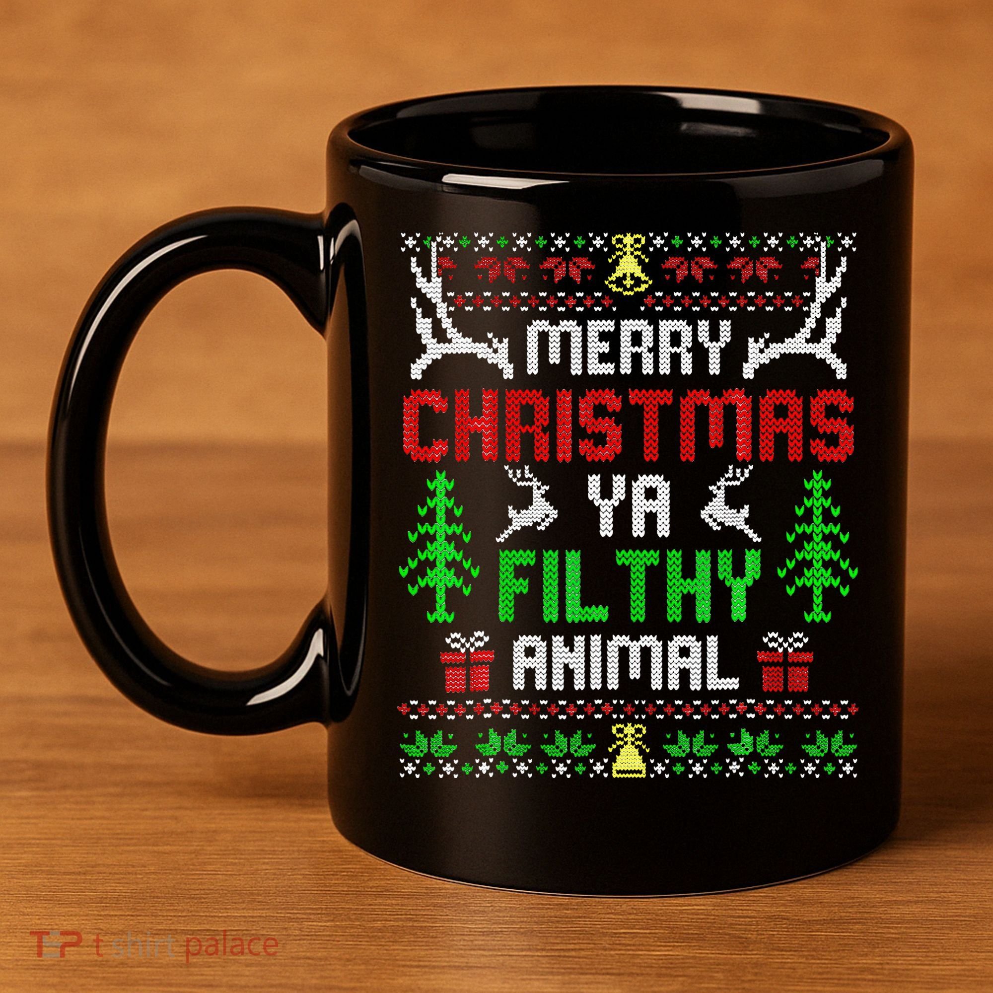 Merry Christmas Animal Filthy Ya  11oz C Handle Ceramic Mug