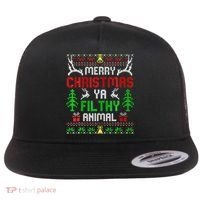 Merry Christmas Animal Filthy Ya  Flat Bill Trucker Hat thumb 0