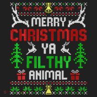 Merry Christmas Animal Filthy Ya  Crop Fleece Hoodie thumb 2