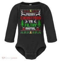 Merry Christmas Animal Filthy Ya  Baby Long Sleeve Bodysuit thumb 0