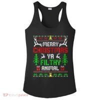 Merry Christmas Animal Filthy Ya  Ladies PosiCharge Competitor Racerback Tank thumb 0