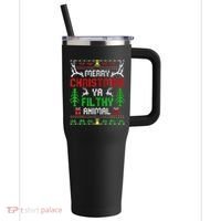 Merry Christmas Animal Filthy Ya  40oz Vacuum Insulated Stainless Steel Travel Tumbler thumb 0