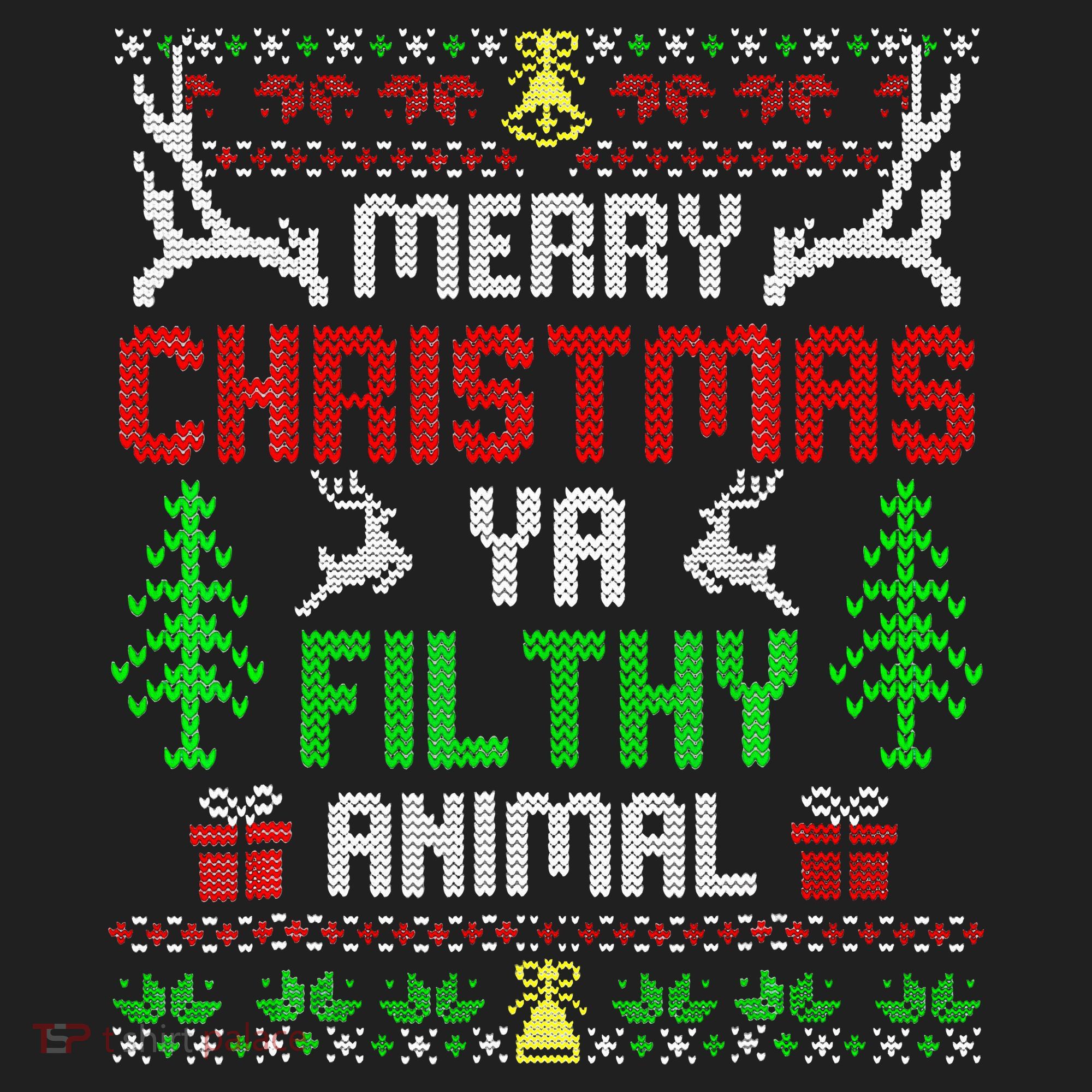 Merry Christmas Animal Filthy Ya  40oz Vacuum Insulated Stainless Steel Travel Tumbler