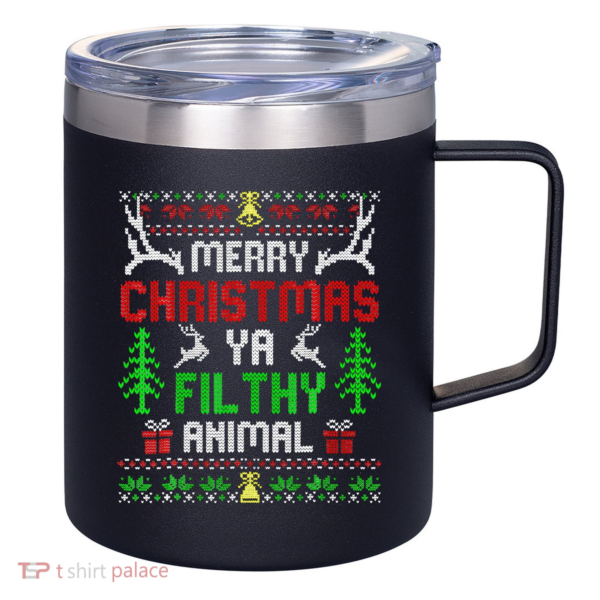Merry Christmas Animal Filthy Ya  12oz Stainless Steel Coffee Mug