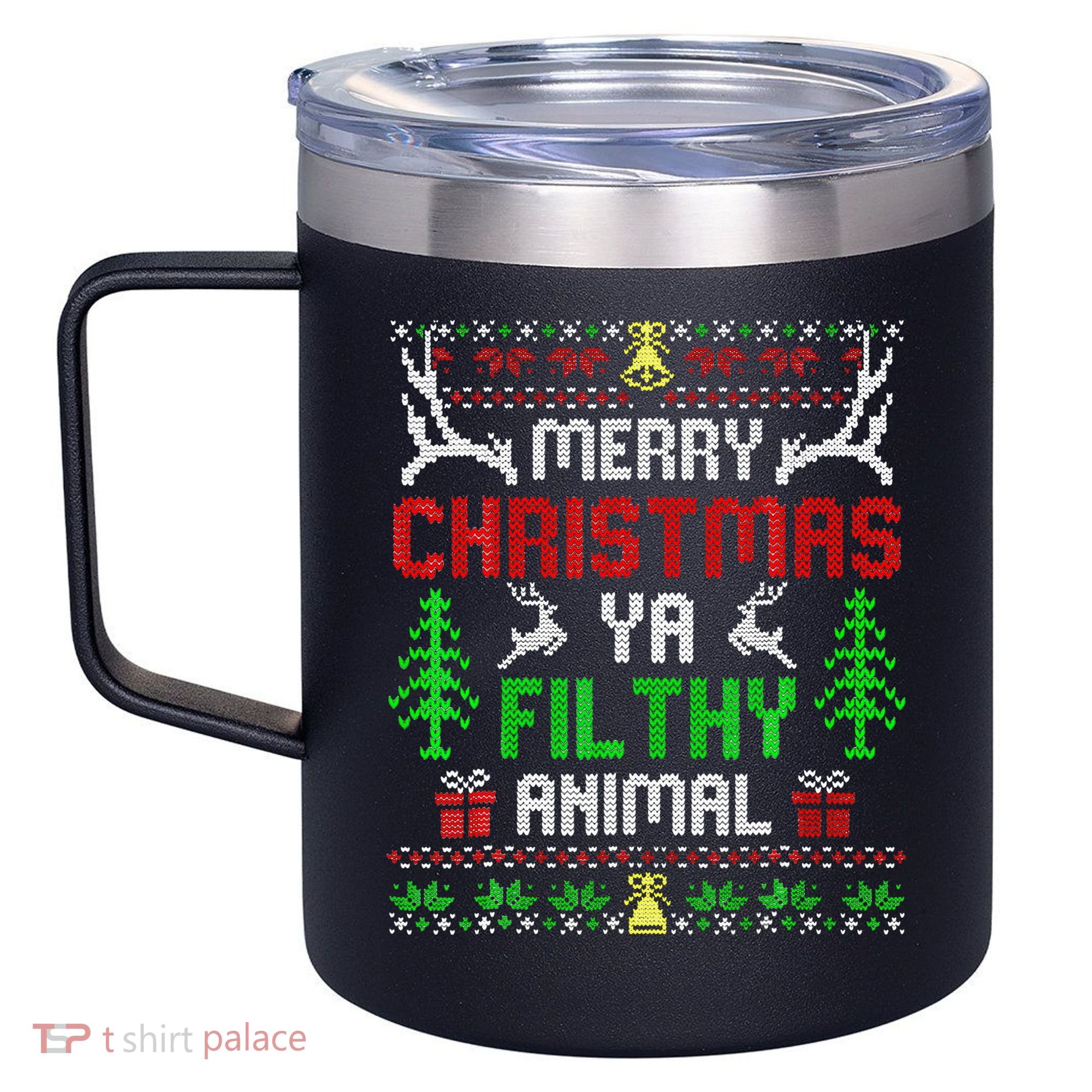 Merry Christmas Animal Filthy Ya  12oz Stainless Steel Coffee Mug