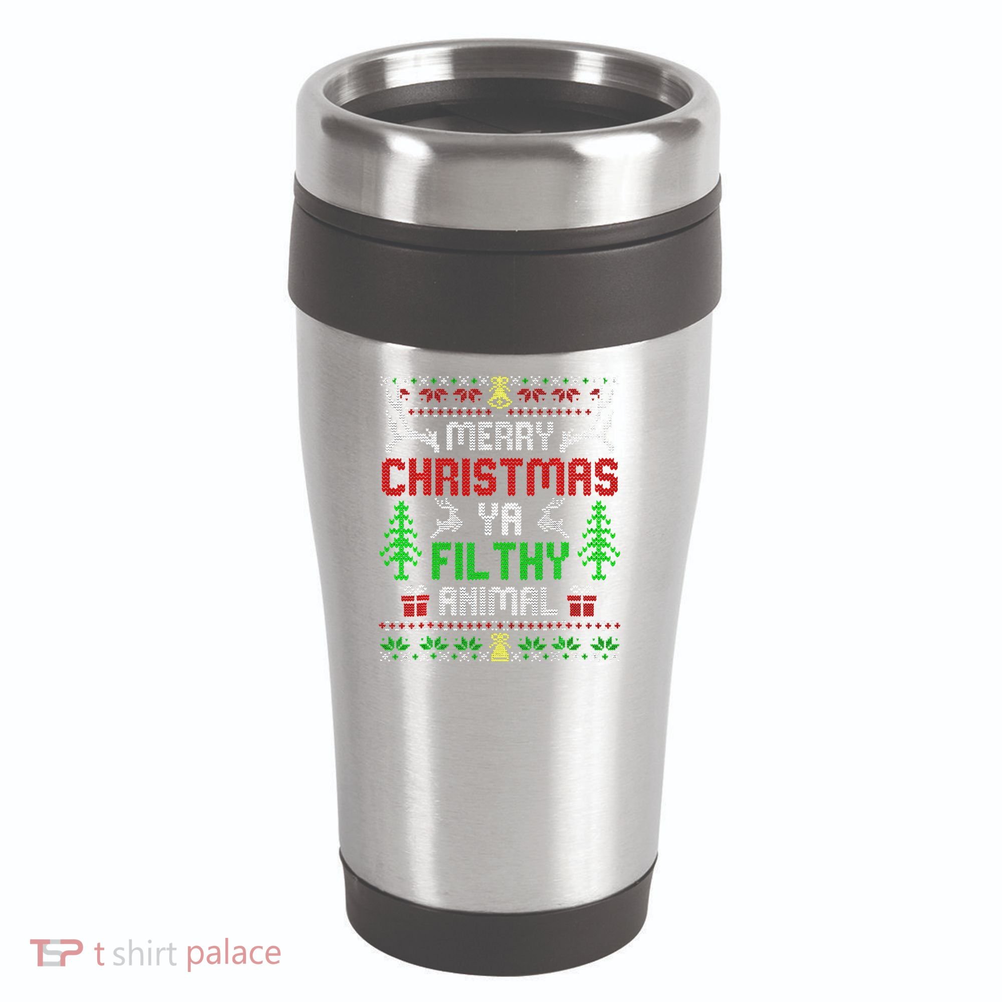 Merry Christmas Animal Filthy Ya  16oz Travel Tumbler