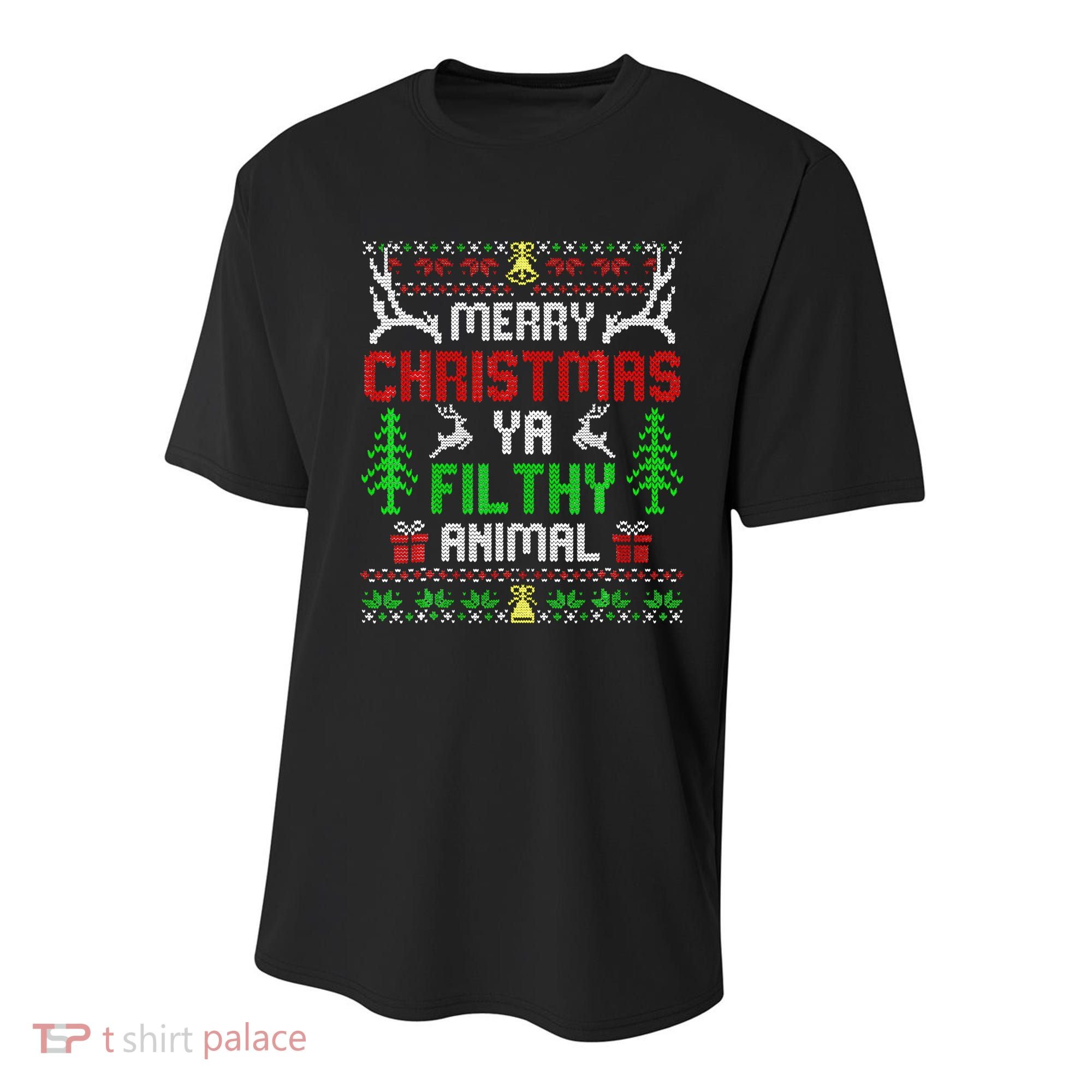 Merry Christmas Animal Filthy Ya  Youth Performance Sprint T-Shirt