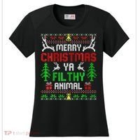 Merry Christmas Animal Filthy Ya  Women's Cooling Performance Crew T-Shirt thumb 0