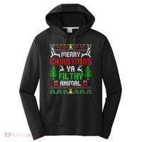 Merry Christmas Animal Filthy Ya  Performance Fleece Hoodie thumb 0
