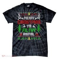 Merry Christmas Animal Filthy Ya  Tie-Dye T-Shirt thumb 0