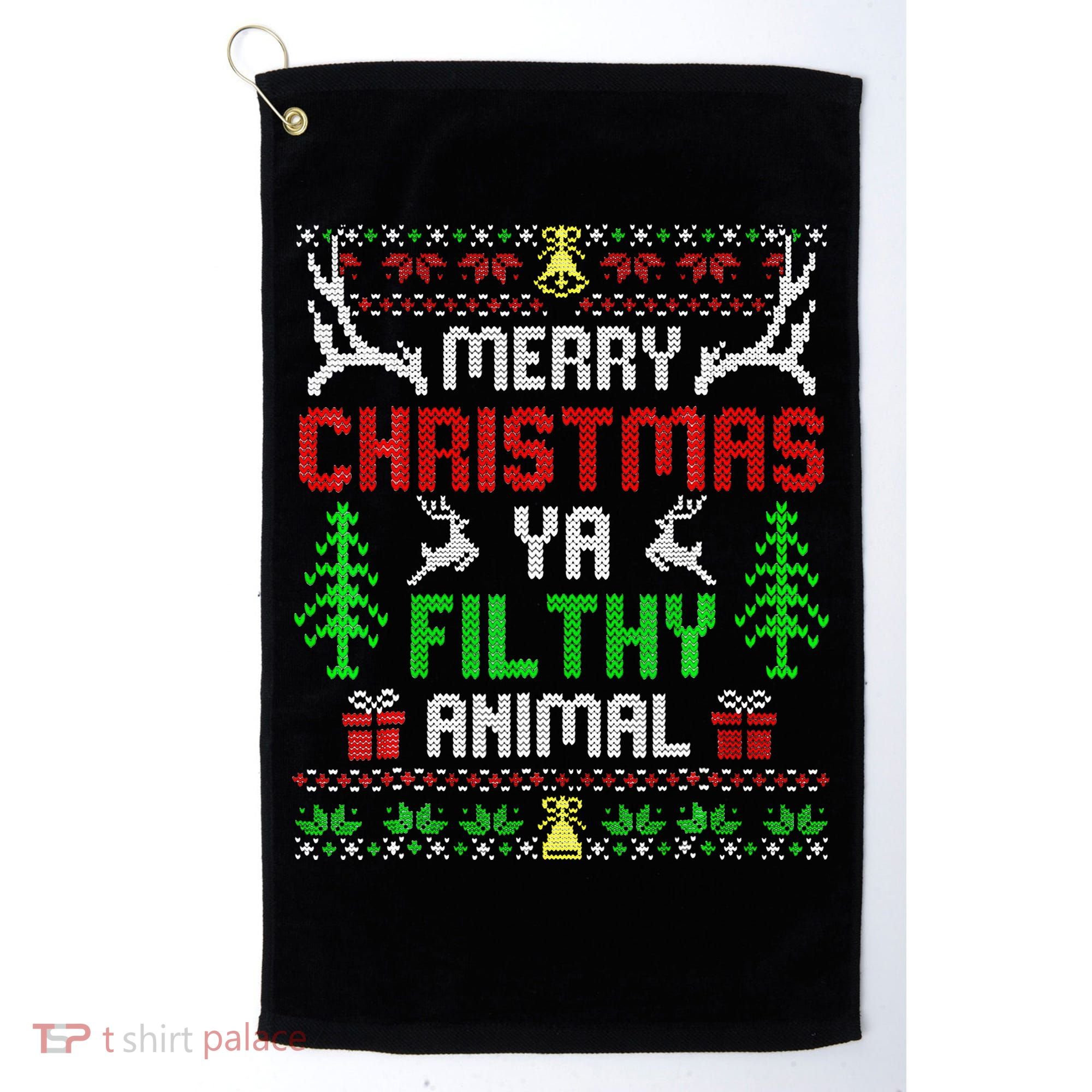 Merry Christmas Animal Filthy Ya  Golf Towel