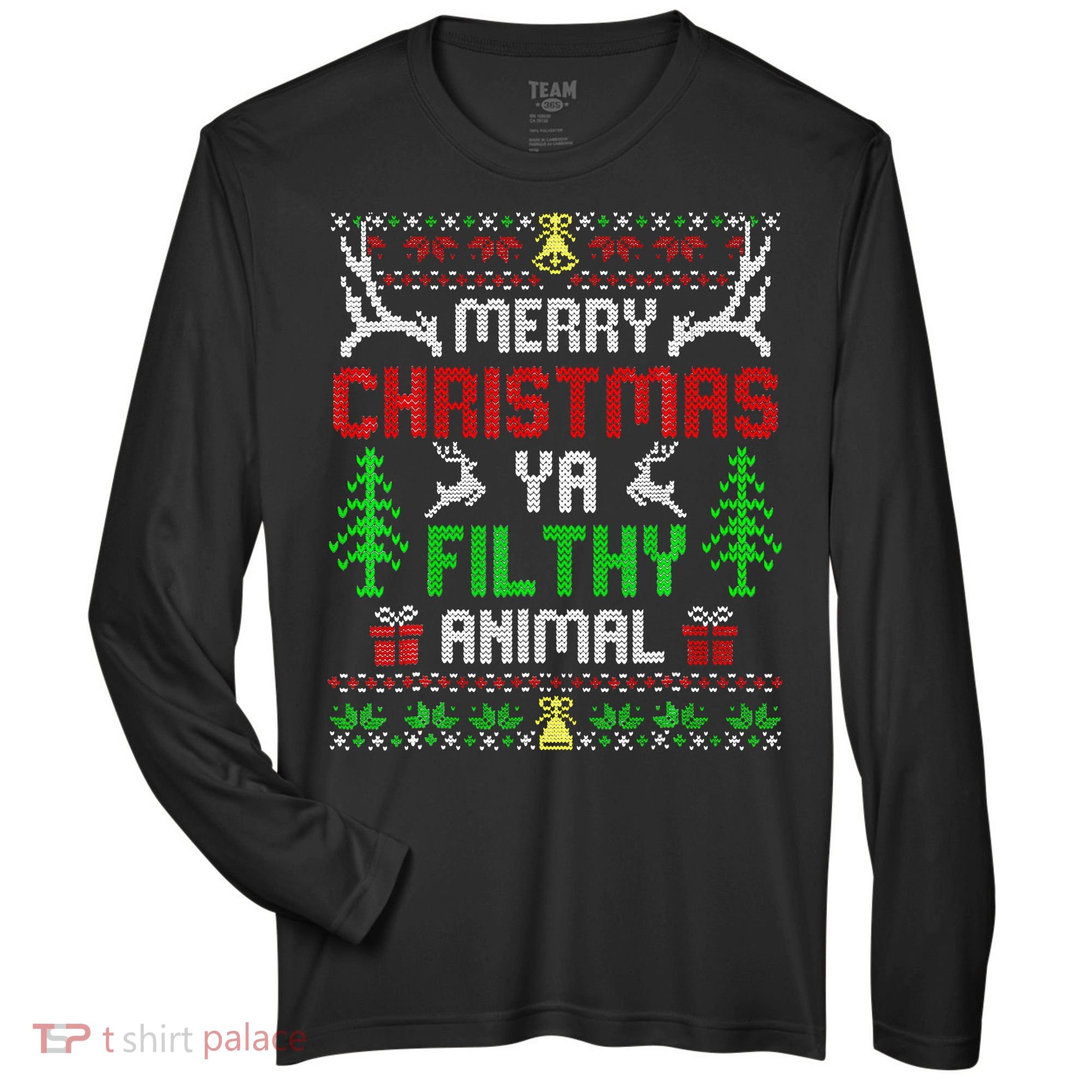 Merry Christmas Animal Filthy Ya  Zone Performance Long-Sleeve T-Shirt