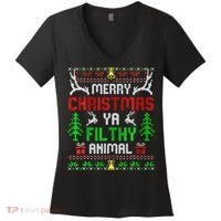 Merry Christmas Animal Filthy Ya  Women's V-Neck T-Shirt thumb 0