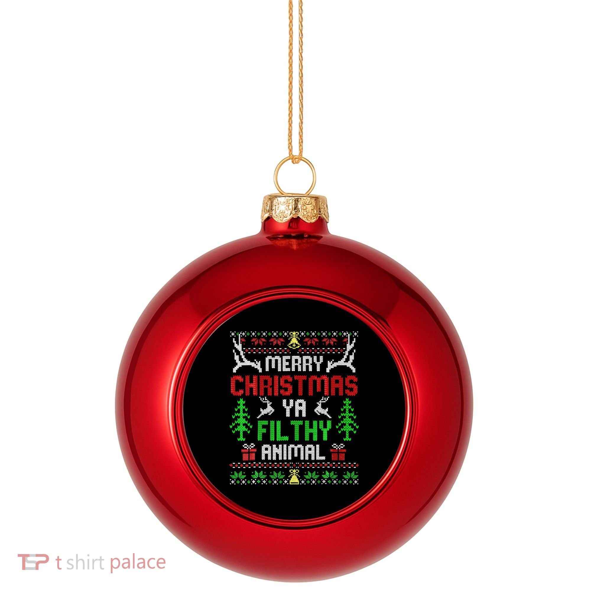 Merry Christmas Animal Filthy Ya  Plastic Christmas Ball Ornament