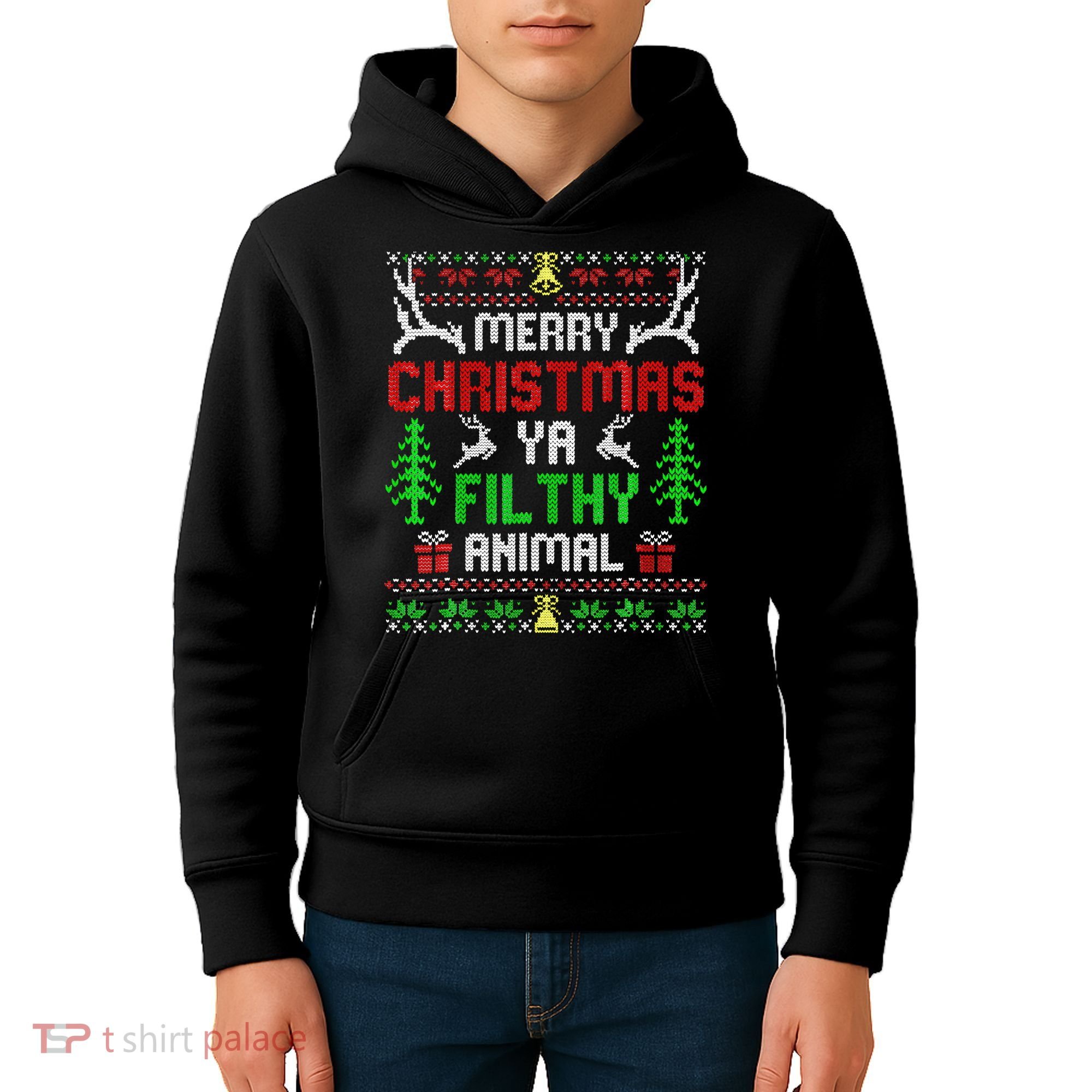 Merry Christmas Animal Filthy Ya  Kids Hoodie