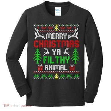 Merry Christmas Animal Filthy Ya  Kids Long Sleeve Shirt